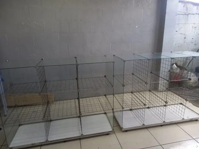 Expositores de vidro.  