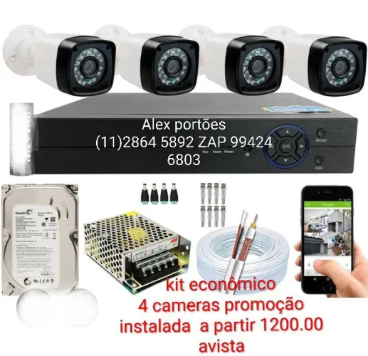 câmera de segurança kit c/4 instalado