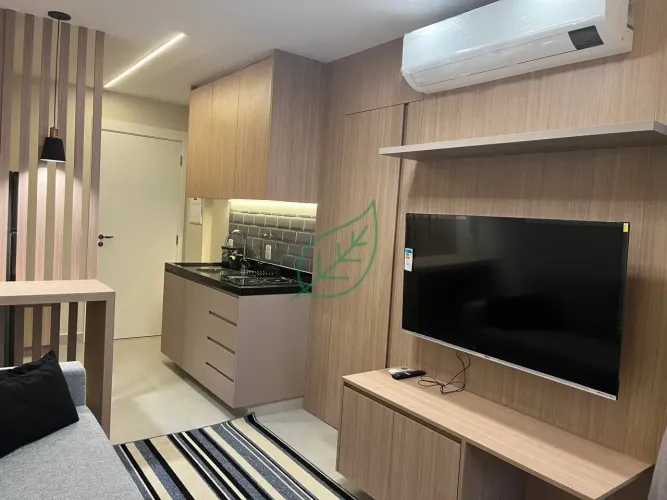 Studio no Paraíso, ao lado do metrô, para locação, com 1 vaga de garagem. Mobiliado