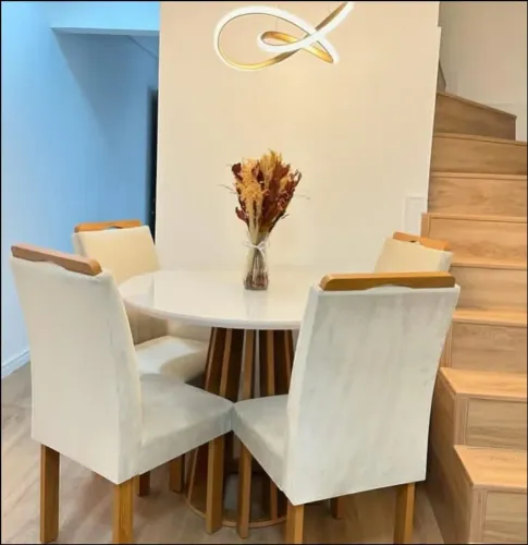 Mesa de Jantar Redonda 4 Cadeiras 100x100 Cel Berlim - entrega imediata!!