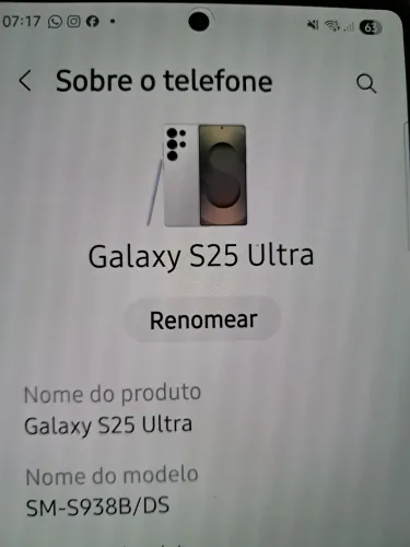 Samsung s25 ultra 512gb branco nota fiscal e caixa