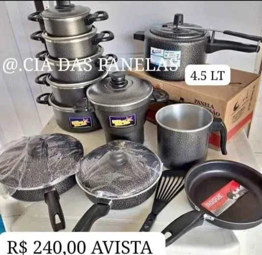 Kit de Panelas  em alumínio - Novo