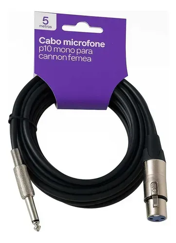 Cabo Microfone P10 Mono Xlr 5m - Mxt Profissional