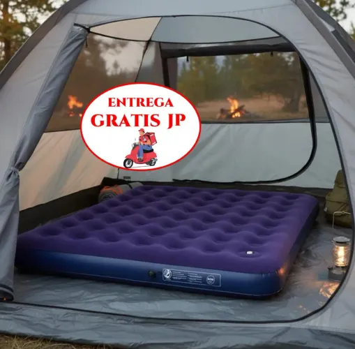 COLCHÃO DE AR INFLÁVEL CASAL COM INFLATOR FOLE EMBUTIDO