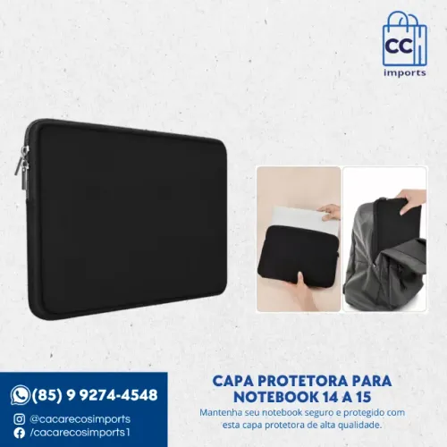 Bolsa para Laptop-Notebook 14 e 15 - Preto