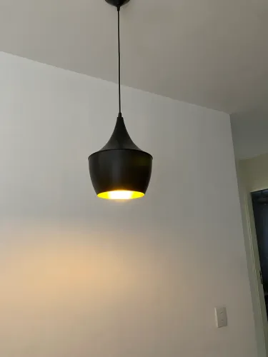 Pendente preto luminária 1 lâmpada Sala Quarto