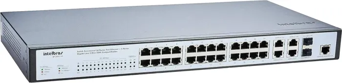 SF 2842 mr Switch Gerenciável 24 portas Fast Ethernet +4 Gigabit 10/100/1000 Intelbras 