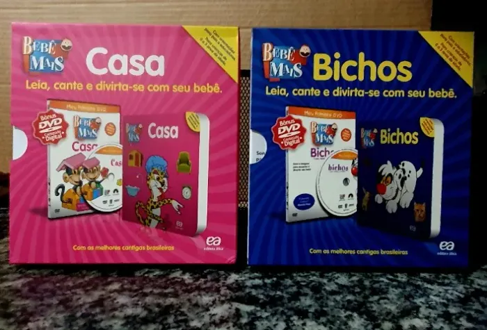 Coleção com 2 Kit DVD Bebê Mais - Bichos e Casa (DVDs Lacrados)