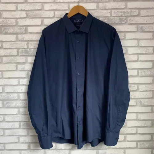 Camisa Social Azul Marinho Blow Bell Masculina Tamanho G-GG