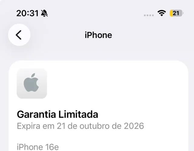 IPHONE 16e branco 128gb