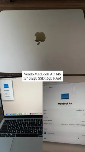 MACBOOK AIR M5 13" 512GB SSD 16GB RAM