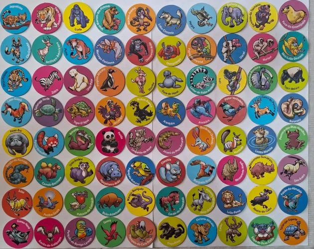 Coleção completa tazos animais em extinção