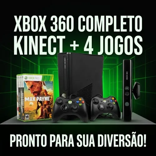? Xbox 360 Desbloqueado RGH ? 500GB + 250 Jogos + Kinect