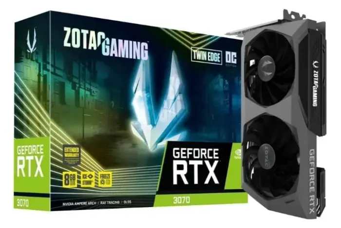 Placa De Vídeo Geforce Rtx 3070 8gb Gddr6 Zotac Twin Edge Oc