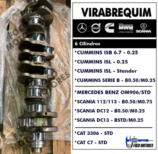VIRABREQUINS PARA MOTORES DIESEL LINHA PESADA - PRONTA ENTREGA!