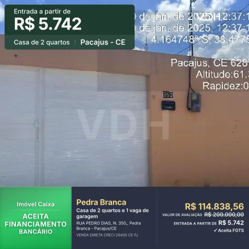 Casa 2 quartos - Pedra Branca