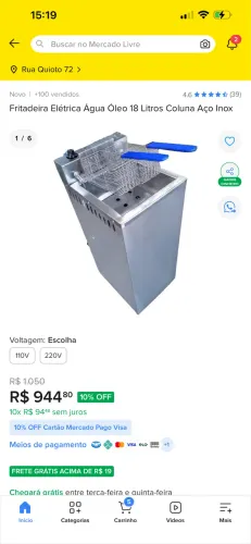 Fritadeira industrial água e óleo