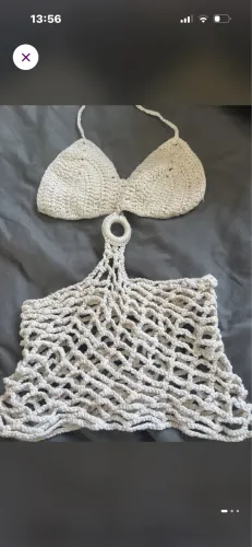 Saída de praia em crochê off white 
