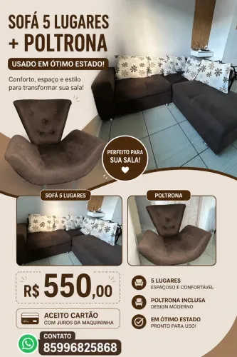 Sofá 5 lugares + poltrona