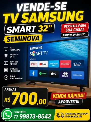 TELEVISÃO SMART SAMSUNG 32 POLEGADAS