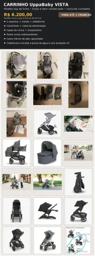 Carrinho de bebê múltiplo completo - UppaBaby Vista