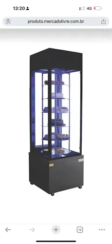 Expositor giratório refrigerado para bolos 