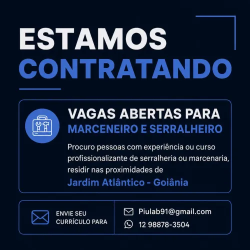 Procuro serralheiro e/ou marceneiro.