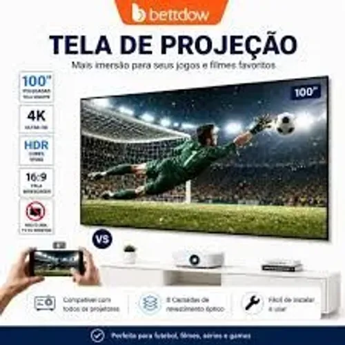 Tela de projeção betdow 80 polegadas