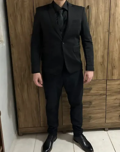 Roupa social kit all black completo e com cinto de brinde