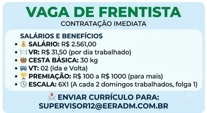 VAGA DE FRENTISTA