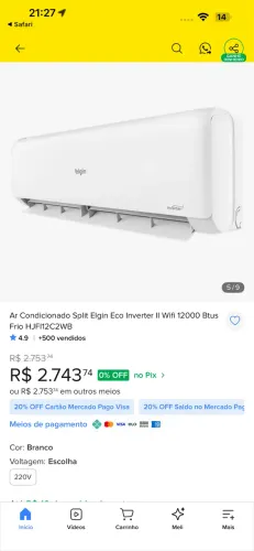 Ar condicionado estado de novo