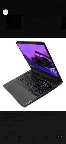 Notebook idealpad gaming intel gtx 1650e 24 g RAM 512 ssd