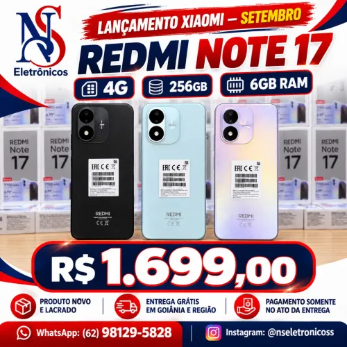 Celular Xiaomi Redmi Note 17 4G 256/6 Novo Entregamos Grátis Garantia