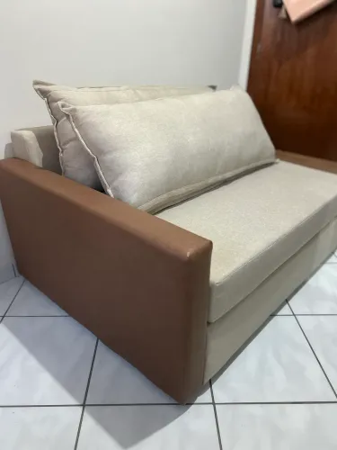 Sofá Cama Retrátil Panamá Compose Casal Com Baú Império Cor Linho