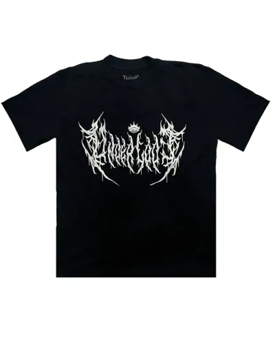 Camiseta Modelagem Streetwear Alternativa Gótico Preta Underkode 100% Algodão PREMIUM fio