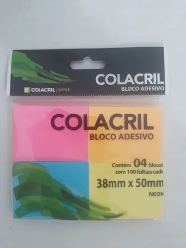 Bloco post-it c/ 4 cores - kit 2 pacotes