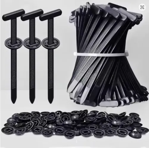 kit de abraçadeiras de nylon tipo T com grampo rebite (fivela universal) 10 Unidades