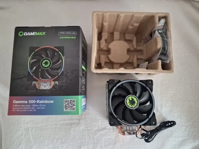 Kit Cooler Gamemax Argb Gamma 500 + Pasta Termica + Controladora Argb - Novo !
