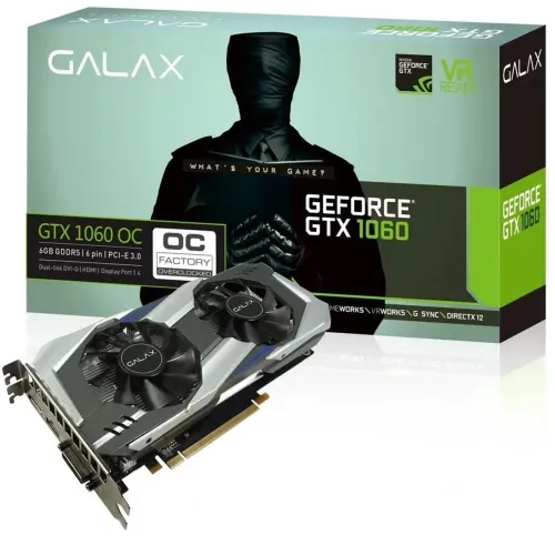Placa vídeo GTX 1060 6GB GALAX SEMI NOVA