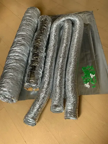 Dutos Grow 150 e 100 mm tecido Mylar e dobradores caule