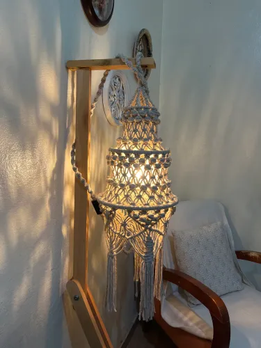 Lustre pendente macramê