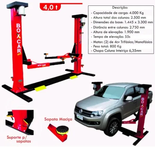 elevador automotivo 4.0 - trifásico e lubrificado a graxa