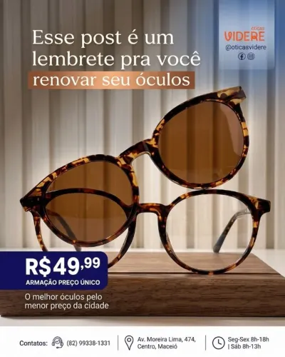 Está na hora de renovar seu olhar cim elegância e economia!