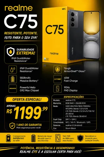 Smartphone Realme C75 256GB/8GB NFC 4G