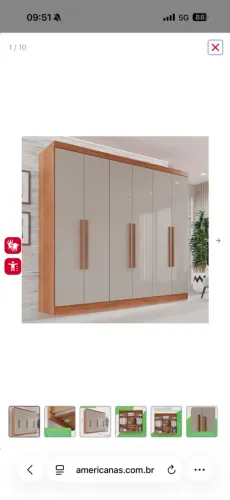 Guarda-roupa Casal 6 Portas 2 Gavetas França Novo! Oportunidade!