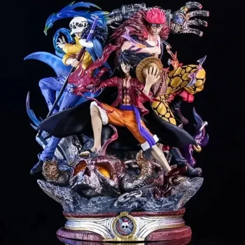Action Figure Monkey D. Luffy Trafalgar Law Eustass Kid 20cm com Base PVC na Caixa