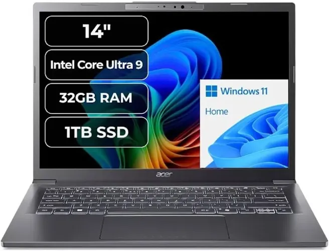 Notebook Acer Aspire 14 AI - Intel Ultra 9 288V - 32GB DDR5 - Tela Touch 14'' / 1TB SSD