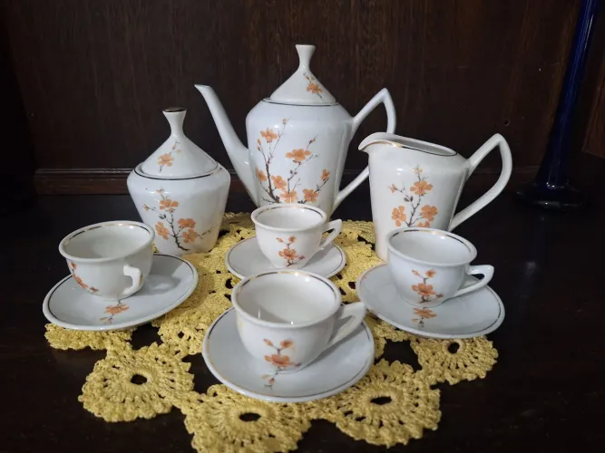 Jogo xicaras café porcelana Pozzani