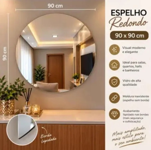 Espelho Redondo sem moldura