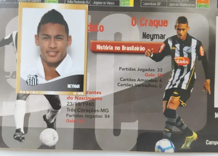 RARA! Figurinha do Neymar no Brasileirão 2010.